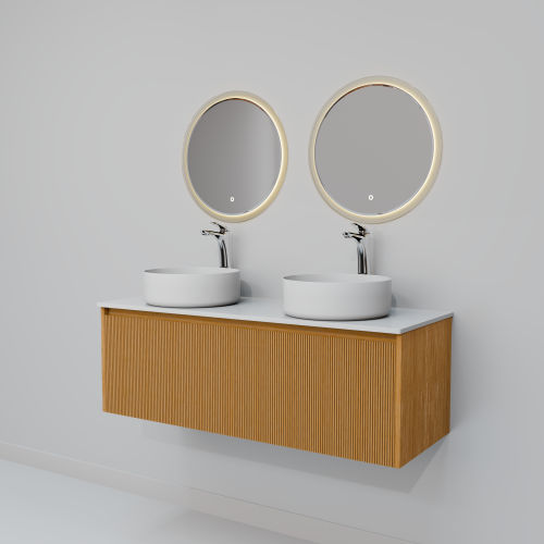 Тумба с раковиной+зеркало Art Decco Elizabeth (Элизабет) AEL12W11D3MF 120x45x40 подвесная цвет белый дуб - фото 5