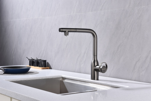 Смеситель для кухни Paulmark URBAN Ur213104-GM на раковину беретта - фото 5