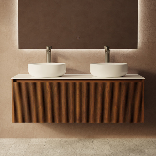 Тумба с раковиной+зеркало Art Decco Camilla (Камилла) ACM12W22D3M0 120x45x40 подвесная цвет черный орех - фото 4