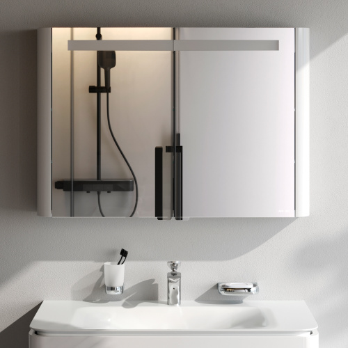 Зеркало-шкаф Am.Pm Sensation M30MCX1001WG 100х15х70 подвесной цвет белый - фото 3