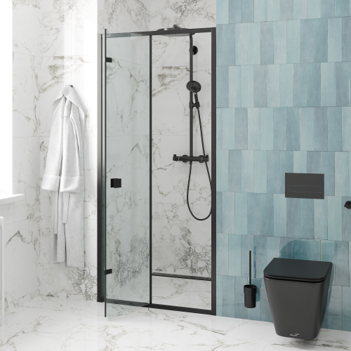 Душевая дверь Cerutti SPA BELLA D101B 90х195 стекло прозрачное профиль черный - фото 4