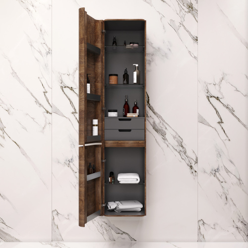 Шкаф-пенал Am.Pm Sensation M30CHL0406NF 40х35х155 подвесной цвет орех - фото 3