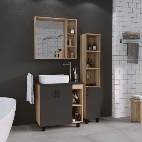 Столешница Grossman Флай 508002 77х44 накладная цвет серый - фото 3