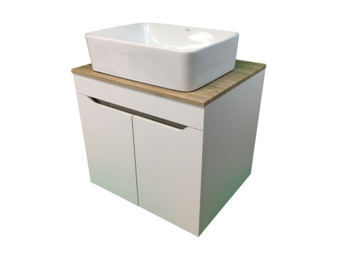 Тумба с раковиной Sintesi STL.W7024_SIN-LVB-APP-401 60х55х50 подвесная цвет белый/коричневый - фото 2