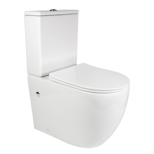 Унитаз напольный с бачком Bond Oval F01-00 белый с сиденьем безободковый душевой смыв