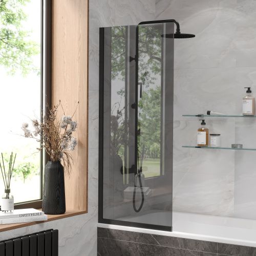 Душевая шторка Reflexion Fix RX14060TBL-05 60x140 стекло тонированое профиль черный матовый ориентация универсальная - фото 2