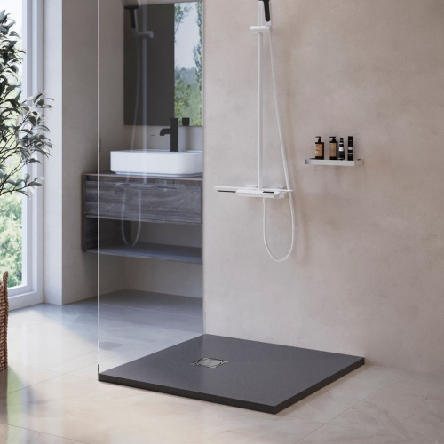 Душевой поддон из искусственного камня RGW Stone Tray (Стоун Трей) 16152088-02 80х80 серый без ножек - фото 2