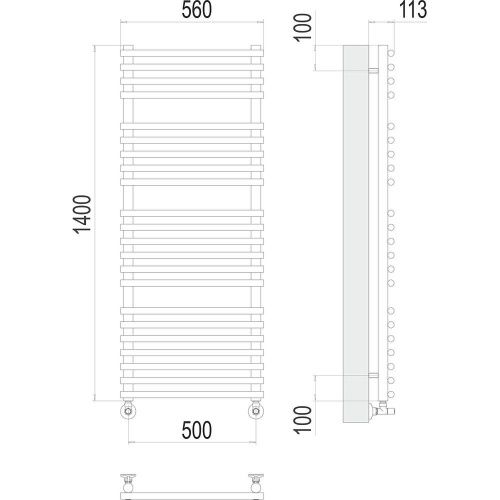 Полотенцесушитель Terminus 4670078530691 56х140 водяной хром - фото 3