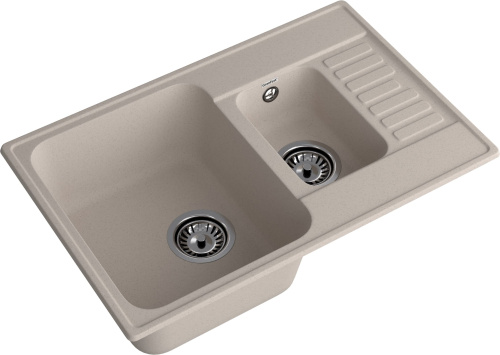 Кухонная мойка Granfest Quarz 21К песочный 74х48 цвет бежевый поверхность матовая - фото 2