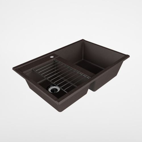 Кухонная мойка Aquaton Делия 78 1A723132DE280 78х52 цвет коричневый - фото 4