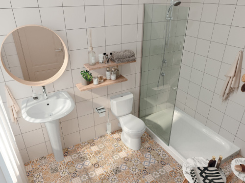 Раковина из сантехнического фарфора Santek Бриз 1WH110466 49х60 подвесная цвет белый 1 отверстие под смеситель - фото 5