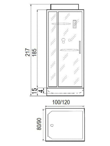 Душевая кабина River TANA 120/90 (10000003120) 120х90 прямоугольная с крышей ориентация универсальная - фото 2