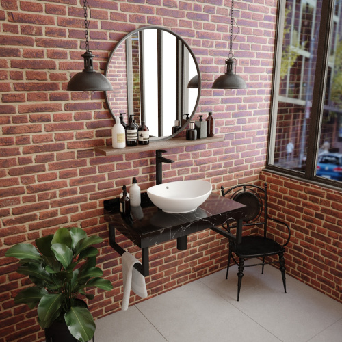 Столешница Teymi Helmi T150308 80х50 подвесная цвет черный - фото 5