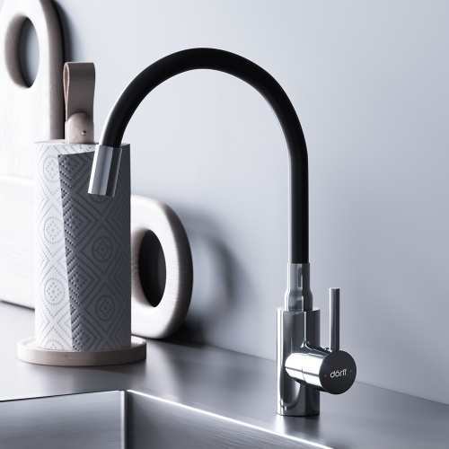 Смеситель для кухни Dorff Logic D3007622 на мойку черный - фото 4