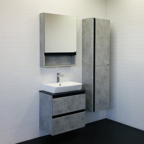 Тумба с раковиной Comforty Эдинбург 00-00005700CF 60х40х71 подвесная цвет бетон светлый - фото 5