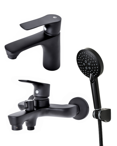 Душевой набор Orange Aristo M19-311b настенный  черный - фото 2