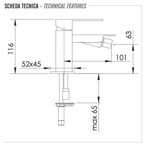 Смеситель Remer Q-Design QD21 на биде хром - фото 2