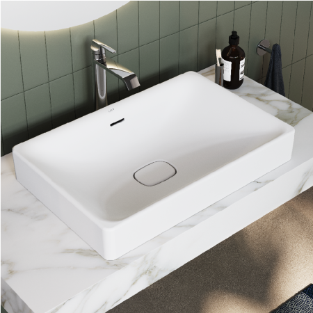 Раковина из сантехнического фарфора Vitra Metropole 7535B003-0673 60х40 накладная цвет белый без отверстий под смеситель