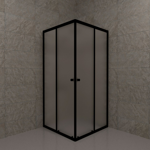 Душевой уголок Тритон Вента-БВ Щ0000064631 90х90 стекло матовое профиль черный без поддона - фото 3