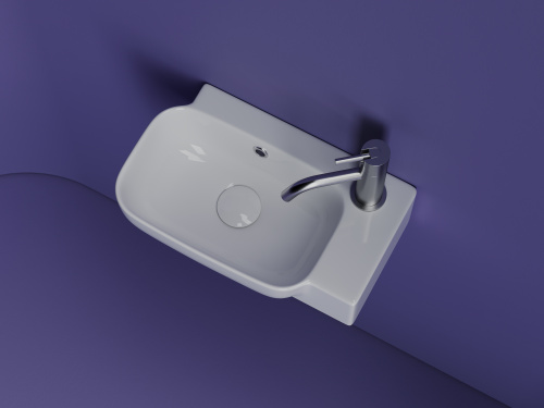 Раковина из сантехнического фарфора Ceramica Nova ELEMENT CN6074L 40х25 подвесная цвет белый 1 отверстие под смеситель - фото 5