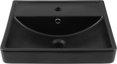 Раковина керамическая Aquanet Ирис 00329246 52х42 полувстраиваемая цвет черный 1 отверстие под смеситель - фото 5