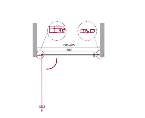 Душевая дверь BelBagno ETNA ETNA-B-1-90-C-Cr 90х195 стекло прозрачное профиль хром глянцевый - фото 2