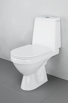 Унитаз напольный с бачком Damixa OriginEvo 2 788607SC белый с сиденьем микролифт смыв торнадо