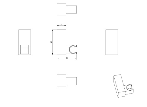 Держатель для душа Wonzon & Woghand WW-994201-BG золото - фото 2
