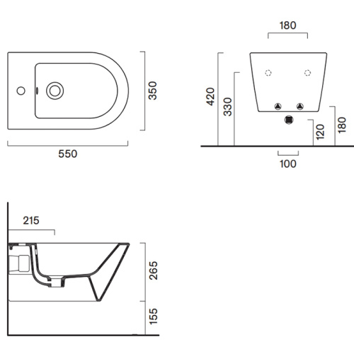Биде Catalano Zero 118551001 подвесное - фото 2