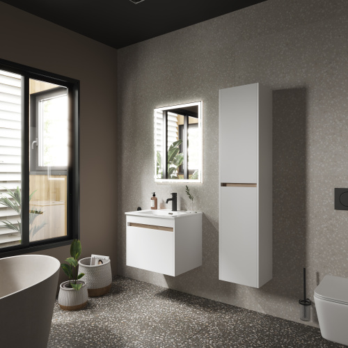 Тумба под раковину Sancos Smart SM60W 59х45х50 подвесная цвет белый - фото 3