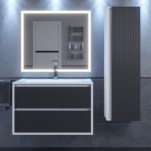 Тумба с раковиной Uperwood Next Premium 3930205167 80х45х57 цвет графит - фото 3