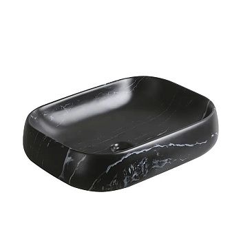 Раковина из сантехнического фарфора Cerutti SPA CR0086 MMB2 60х40 накладная цвет черный без отверстий под смеситель