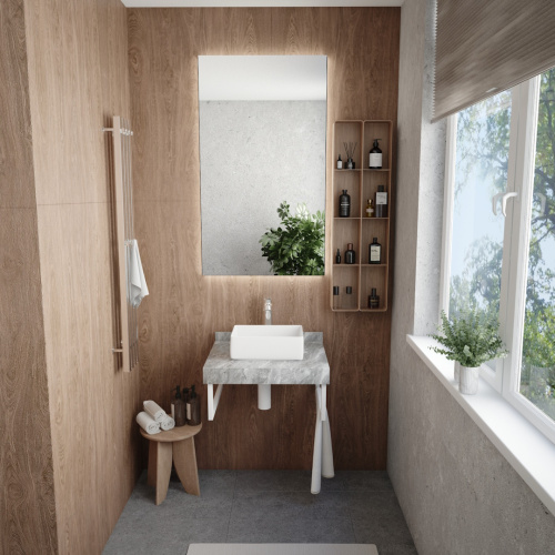 Столешница Teymi Helmi T150206 60х50 подвесная цвет серый - фото 3