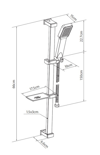 Душевой гарнитур Creavit SH453 настенный хром - фото 2