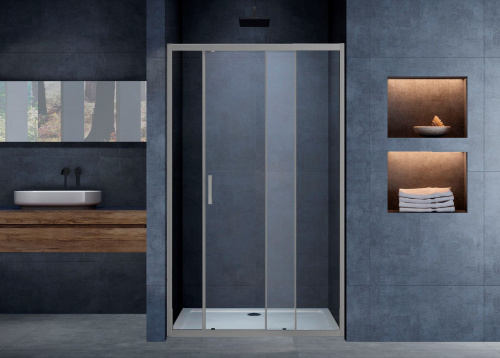 Душевая дверь Vincea Alpha VDS-3AL140CLGM 140х190 стекло прозрачное профиль вороненая сталь - фото 2
