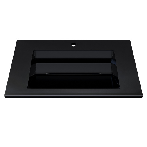 Раковина из литьевого мрамора Uperwood Next Premium RNext70bg 70х45 полувстраиваемая цвет черный - фото 3