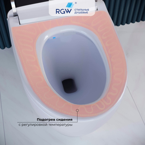 Унитаз приставной RGW 63420130-01 белый с сиденьем микролифт безободковый смыв торнадо - фото 5