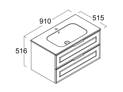 Тумба под раковину Berloni Bagno SUVBS2C90C/110/CHA CL 91х52х52 подвесная цвет белый - фото 2