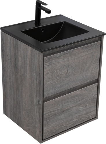 Тумба под раковину Aquanet Милан 00336371 50х45х64 подвесная цвет темное дерево - фото 3