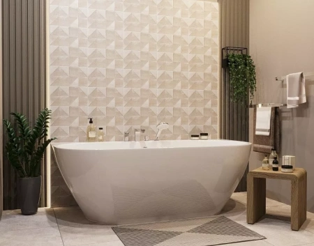 Ванна из литьевго мрамора Taliente Nemi a parete NE17085 a parete 170х86 пристенная овальная без каркаса