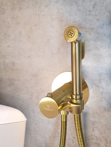 Гигиенический душ со смесителем AltroBagno BM AltroBagnoOggetto060403BG золото матовое - фото 3