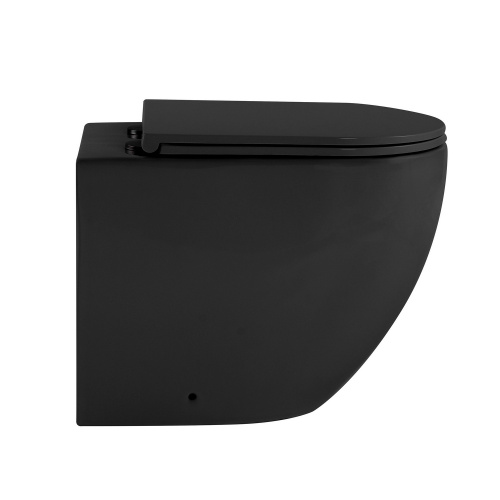 Унитаз приставной Abber Bequem AC1111TMB черный матовый с сиденьем микролифт безободковый смыв торнадо - фото 2