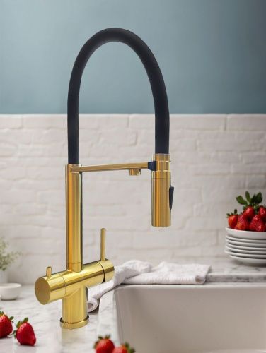 Смеситель для кухни AltroBagno Flusso AltroBagnoFlusso050202BG на мойку золото - фото 4