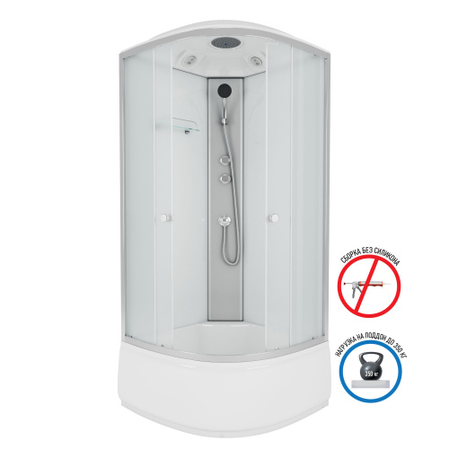 Душевая кабина Niagara Eco E80/40/MT 80х80 четверть круга с крышей ориентация универсальная