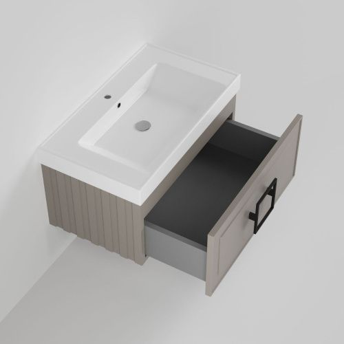 Тумба с раковиной La Fenice CUBO NFNC-01-CUB-C-80-3-80 80х50 подвесная цвет бежевый - фото 2