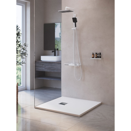 Душевой поддон RGW Stone Tray 16152088-01 80х80 искусственный камень белый без ножек - фото 2