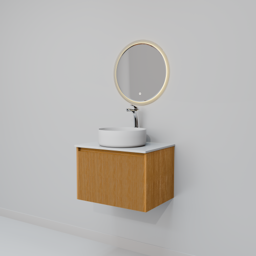 Тумба с раковиной+зеркало Art Decco Elizabeth (Элизабет) AEL06W11S3MF 60x45x40 подвесная цвет белый дуб - фото 5