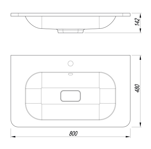 Раковина из литьевого мрамора Uperwood Fate 35480000002 80х48 полувстраиваемая цвет белый - фото 2