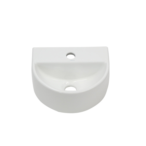 Раковина из сантехнического фарфора Melana 7781-805 31х26 подвесная цвет белый 1 отверстие под смеситель - фото 3