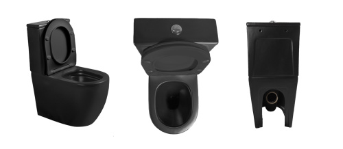 Унитаз напольный с бачком Cerutti SPA CT9866 черный матовый с сиденьем микролифт безободковый каскадный смыв - фото 2